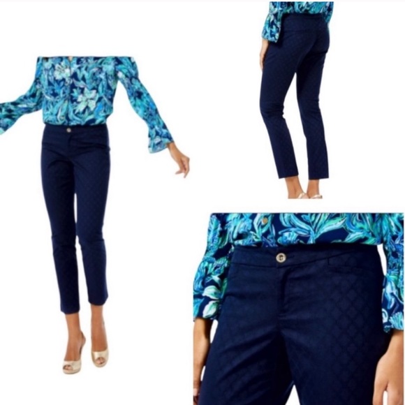Lilly Pulitzer - Kelly Textured Ankle Length
Skinny Pant Midnight Navy - SIZE 2 - Picture 16 of 16